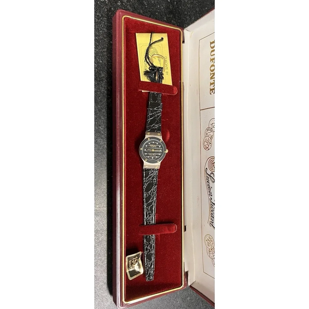 Vtg Women's Dufonte Quartz Watch by Lucien Piccard – Original Box – Battery Dead